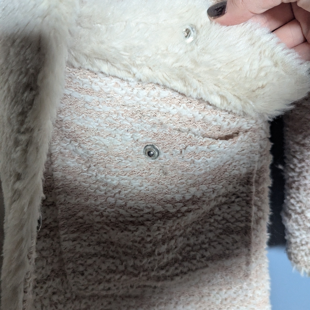 Dex Women's Cream Teddy Jacket with Hood - Picture 3 of 9